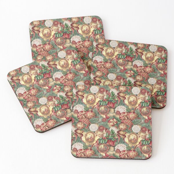 Item preview, Vintage Christmas Elegance – Classic Watercolor Holiday Seamless Pattern designed and sold by Dream Bloom Gallery.