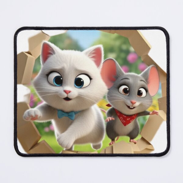 Item preview, "Fluffy Duo: Cat and Mouse Friendship" designed and sold by JanRizz.
