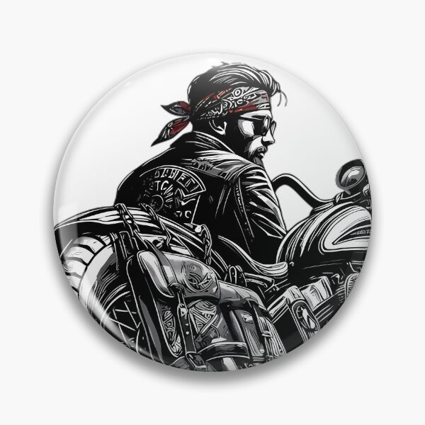 Item preview, Classic Biker Rider Motorcycle Black Illustration Art designed and sold by DrawDrip.