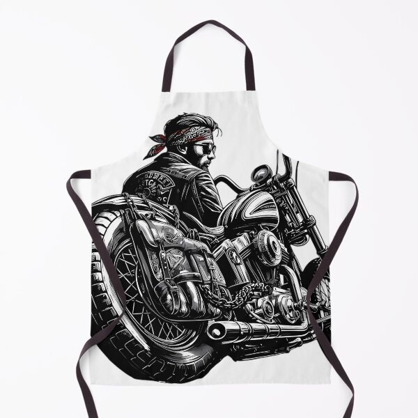 Item preview, Classic Biker Rider Motorcycle Black Illustration Art designed and sold by DrawDrip.