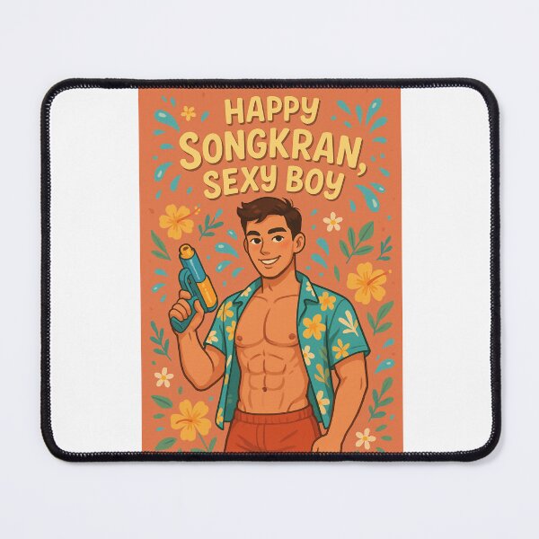 Item preview, Songkran Gay Festival Flirty Greeting with Cute Shirtless Thai Boy designed and sold by Aryabek.