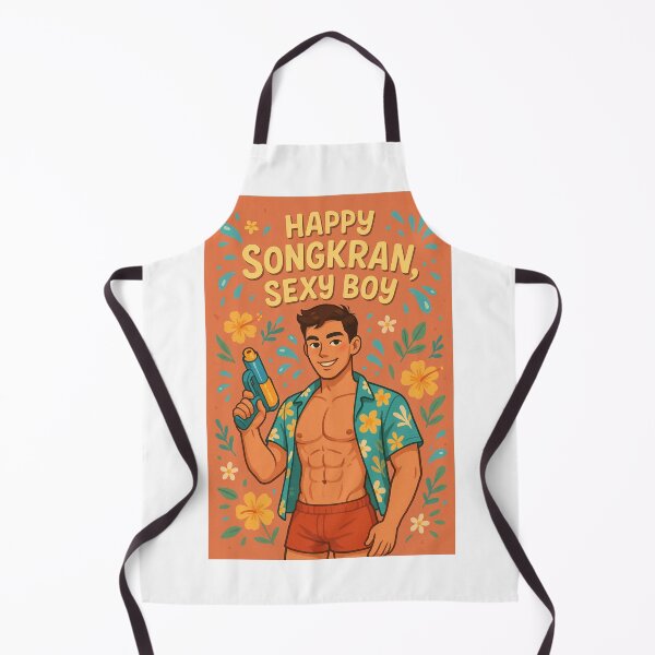 Item preview, Songkran Gay Festival Flirty Greeting with Cute Shirtless Thai Boy designed and sold by Aryabek.