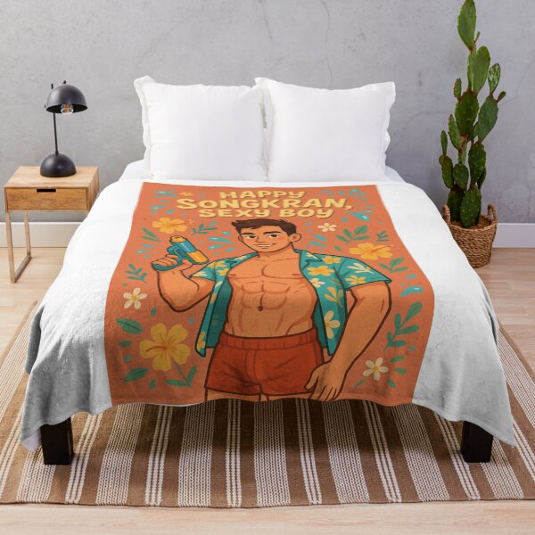 Item preview, Songkran Gay Festival Flirty Greeting with Cute Shirtless Thai Boy designed and sold by Aryabek.