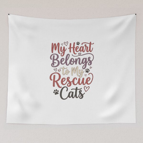 Item preview, My Heart Belongs To My Rescue Cats designed and sold by Quillway.