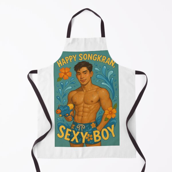 Item preview, Tropical Gay Songkran Celebration with Flirty Shirtless Thai Guy designed and sold by Aryabek.