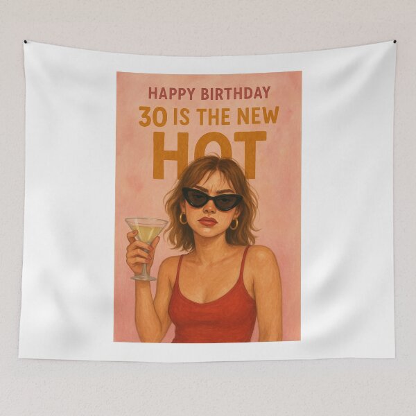 Item preview, Fierce 30th Birthday Greeting with Confident Woman and Cocktail Vibe designed and sold by Aryabek.