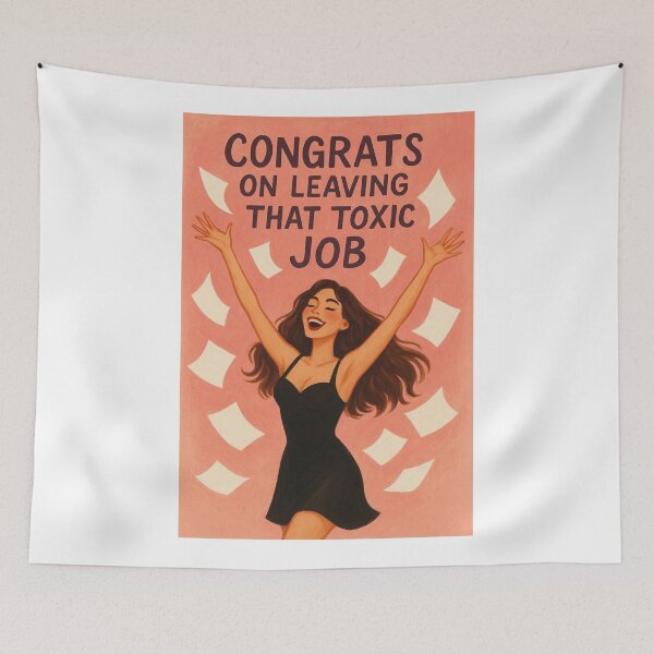Item preview, Joyful Exit from Toxic Workplace with Empowered Woman Celebration designed and sold by Aryabek.