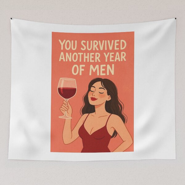 Item preview, Savage Feminine Celebration of Surviving Men with Wine and Sass designed and sold by Aryabek.