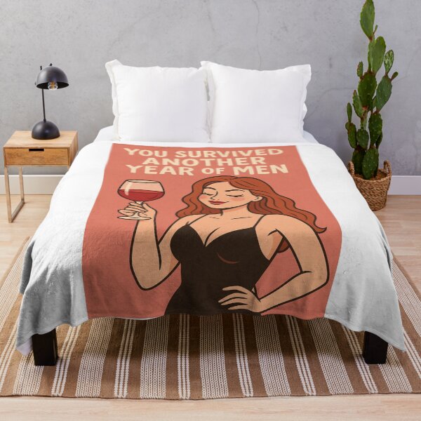 Item preview, Feminist Birthday Greeting with Confident Woman and Wine for Surviving Men designed and sold by Aryabek.