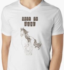 Born To Ride Horseriding Horse Men's V-Neck T-Shirt