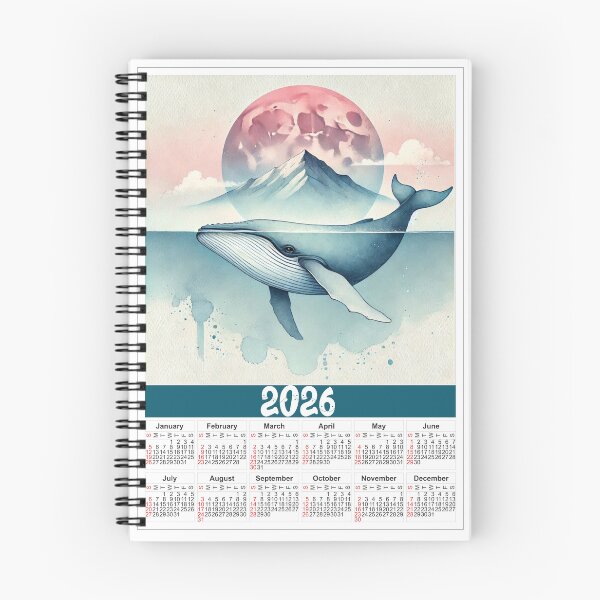 Item preview, Watercolor Whale 2026 Calendar designed and sold by Yzakreativ.
