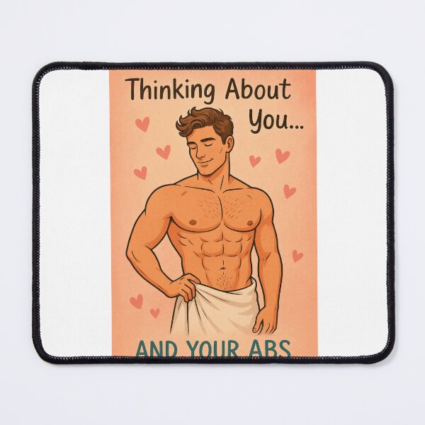 Item preview, Flirty Greeting for Him Featuring Shirtless Man with Abs and Towel designed and sold by Aryabek.