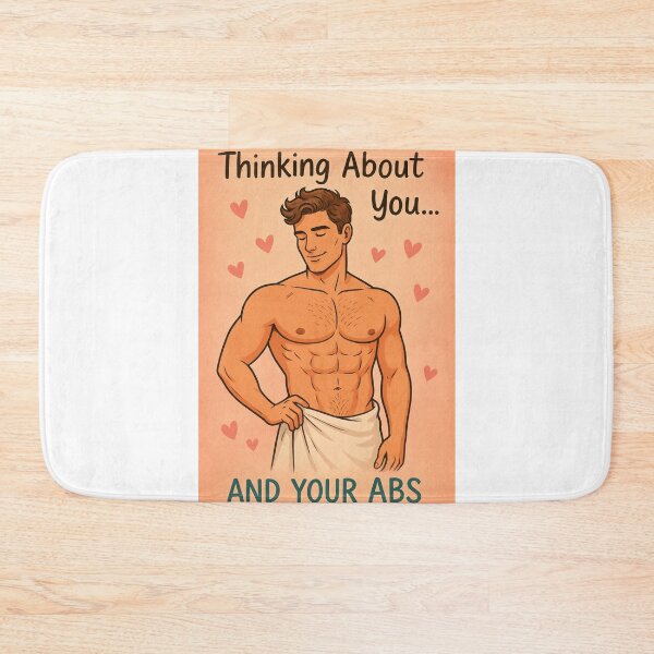 Item preview, Flirty Greeting for Him Featuring Shirtless Man with Abs and Towel designed and sold by Aryabek.