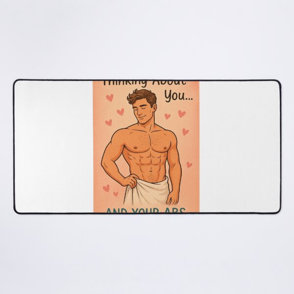 Item preview, Flirty Greeting for Him Featuring Shirtless Man with Abs and Towel designed and sold by Aryabek.