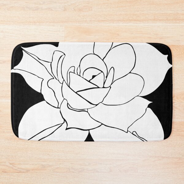 Item preview, Graphic Flower Drawing in White designed and sold by BoldLineArt.