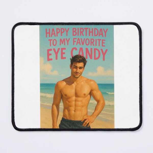 Item preview, Flirty Birthday Greeting with Beachside Heartthrob and Favorite Eye Candy Message designed and sold by Aryabek.