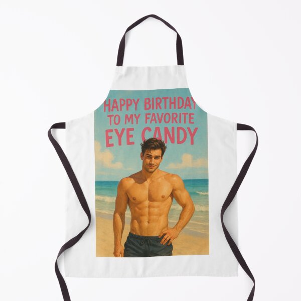 Item preview, Flirty Birthday Greeting with Beachside Heartthrob and Favorite Eye Candy Message designed and sold by Aryabek.