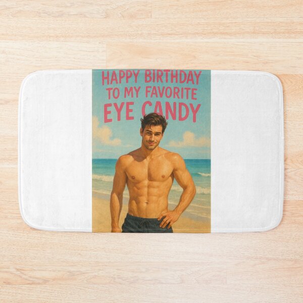 Item preview, Flirty Birthday Greeting with Beachside Heartthrob and Favorite Eye Candy Message designed and sold by Aryabek.