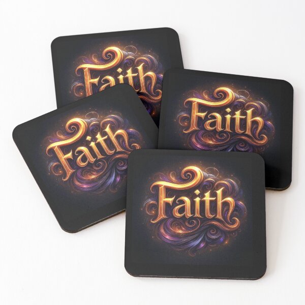 Item preview, Faith- Glowing fantasy word art in gold and amethyst  designed and sold by WF-Studio.