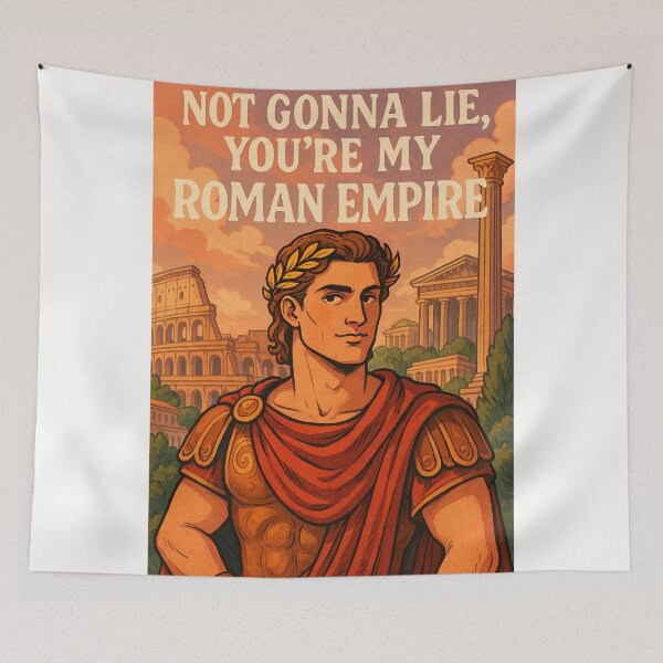 Item preview, Playful Roman Empire Flirt Message with Handsome Emperor and Ancient Ruins designed and sold by Places On Earth.