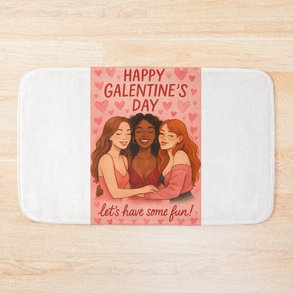 Item preview, Galentine’s Day Celebration with Diverse Trio of Friends in Heart-Filled Scene designed and sold by Places On Earth.