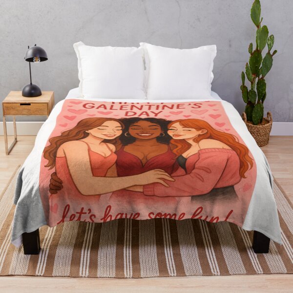Item preview, Galentine’s Day Celebration with Diverse Trio of Friends in Heart-Filled Scene designed and sold by Places On Earth.