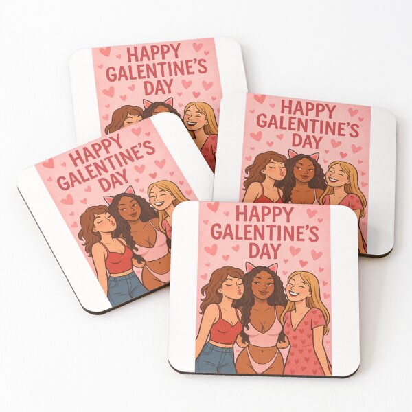 Item preview, Playful Galentine’s Day Greeting with Fun-Loving Trio and Heart Vibes designed and sold by Places On Earth.