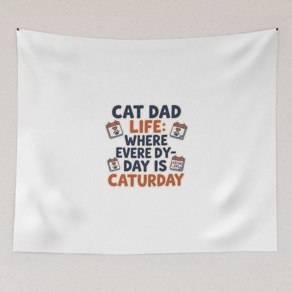Item preview, Cat Dad Life Where Every Day Is Caturday designed and sold by Quillway.