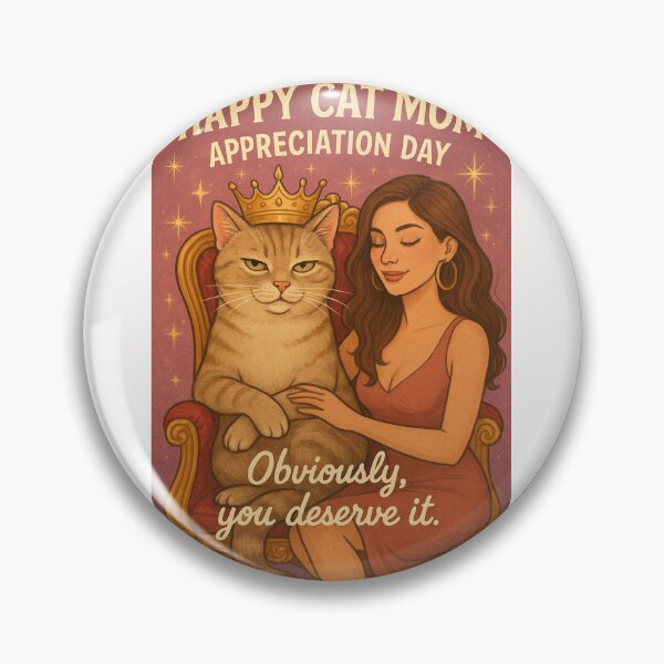 Item preview, Cat Mom Appreciation Day Greeting with Crowned Tabby and Loving Owner designed and sold by Places On Earth.