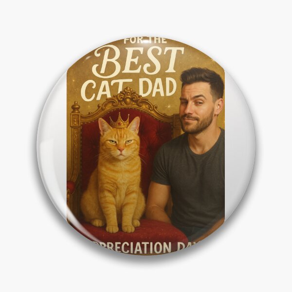 Item preview, Cat Dad Appreciation Day Greeting with Proud Man and Ginger Cat Royalty designed and sold by Places On Earth.