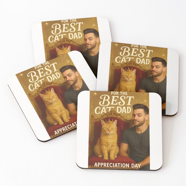 Item preview, Cat Dad Appreciation Day Greeting with Proud Man and Ginger Cat Royalty designed and sold by Places On Earth.