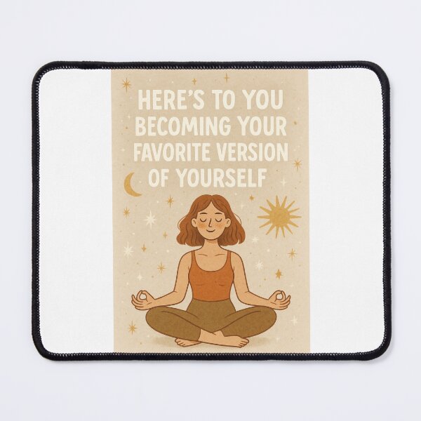Item preview, Inspirational Greeting for Personal Growth with Meditative Woman and Cosmic Elements designed and sold by Places On Earth.