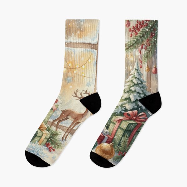 Item preview, Enchanted Winter Window – Cozy Christmas Deer & Snowy Wonderland Art designed and sold by Dream Bloom Gallery.