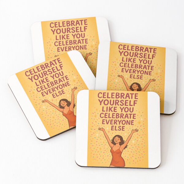 Item preview, Self Celebration Greeting with Confetti Burst and Joyful Woman in Red Dress designed and sold by Places On Earth.