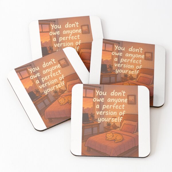 Item preview, Comforting Self-Worth Affirmation with Cat and Cozy Bedroom at Sunset designed and sold by Places On Earth.