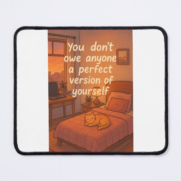 Item preview, Comforting Self-Worth Affirmation with Cat and Cozy Bedroom at Sunset designed and sold by Places On Earth.