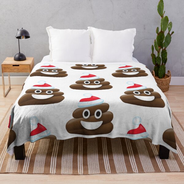 Item preview, Smiling Poop Emoji face wearing red Santa Hat in color designed and sold by Jdawnink.