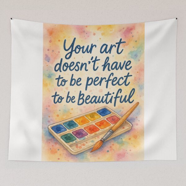 Item preview, Empowering Watercolor Affirmation for Artists with Colorful Palette designed and sold by Places On Earth.