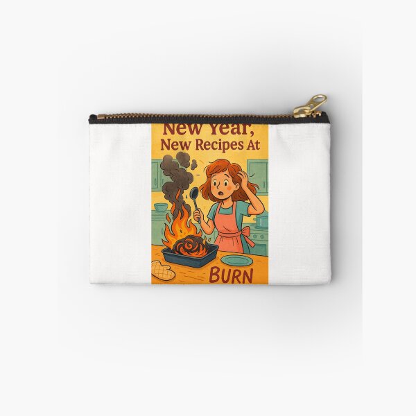 Item preview, Funny New Year Cooking Fail Greeting with Woman and Flaming Oven Dish designed and sold by Places On Earth.