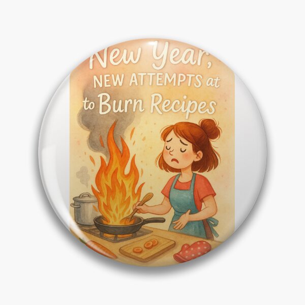 Item preview, Humorous New Year Greeting with Cooking Mishap and Big Flames designed and sold by Places On Earth.