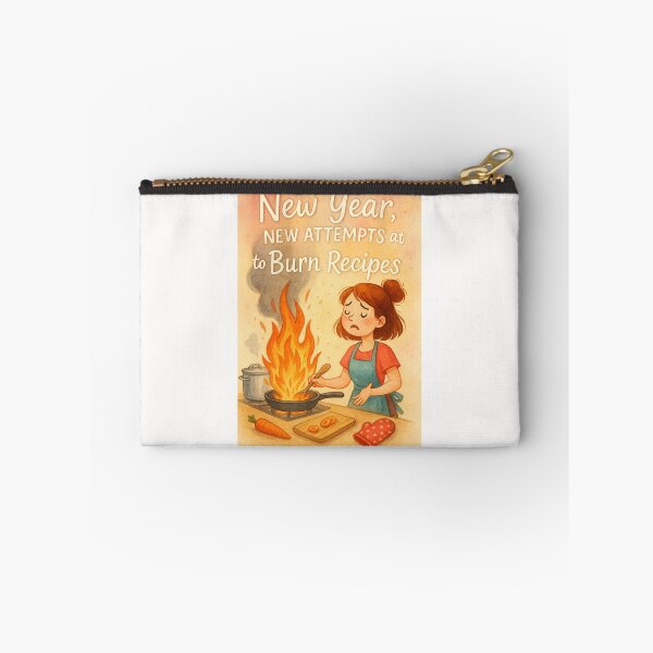 Item preview, Humorous New Year Greeting with Cooking Mishap and Big Flames designed and sold by Places On Earth.