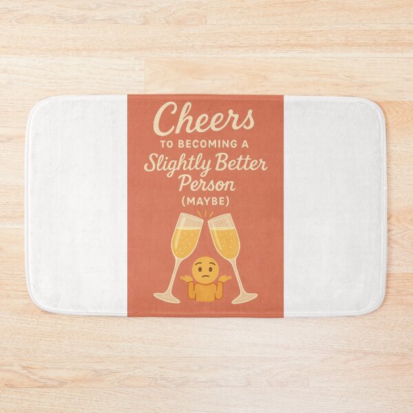 Item preview, Funny New Year Greeting with Champagne Toast and Shrug Emoji designed and sold by Places On Earth.