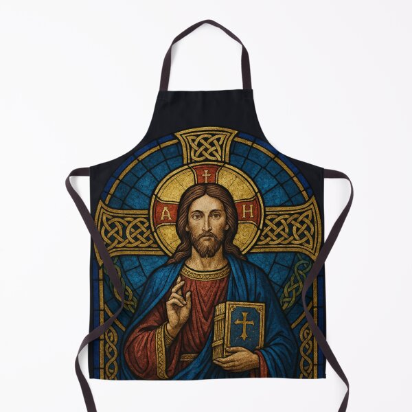 Item preview, Jesus Christ Pantocrator – Alpha and Omega (Stained Glass) designed and sold by SaintGear.