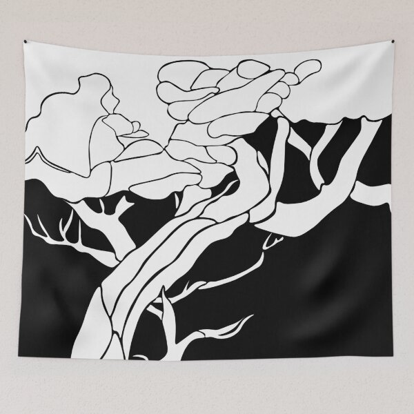 Item preview, Graphic Mangrove Tree Drawing in White designed and sold by BoldLineArt.