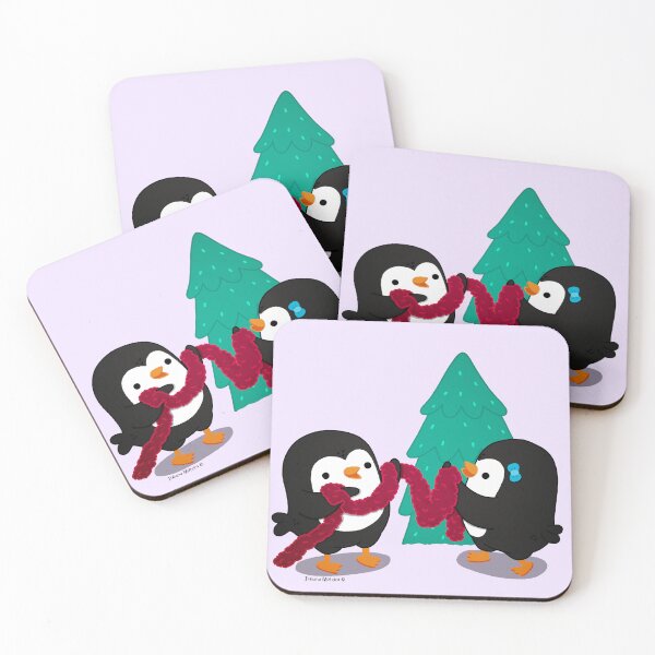 Item preview, Penguins Couple Decorating Tree for Christmas designed and sold by julianamotzko.