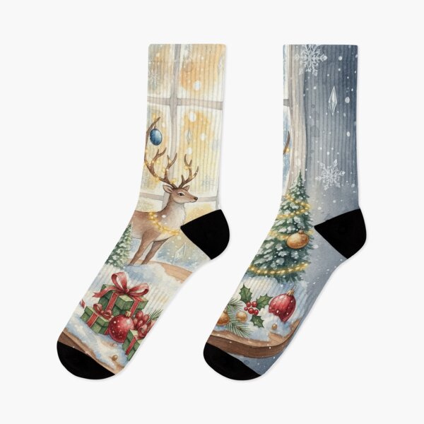 Item preview, Snowy Christmas Tabletop Magic – Cozy Reindeer & Winter Wonderland Art designed and sold by Dream Bloom Gallery.