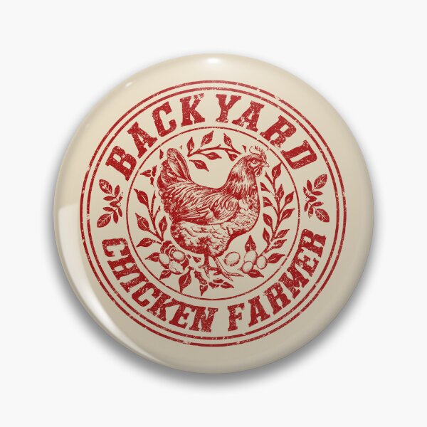 Item preview, Retro Backyard Chicken Farmer Badge – Vintage Chicken & Floral Design designed and sold by Dmetalx Art Apparel.