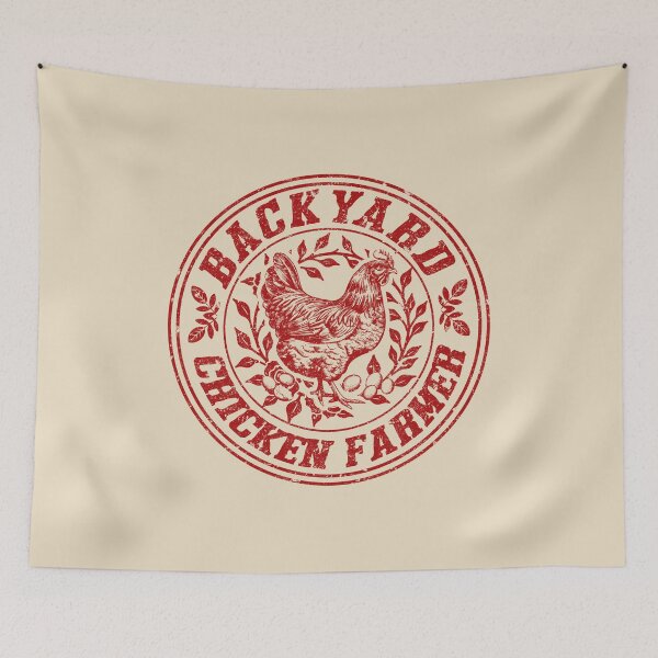 Item preview, Retro Backyard Chicken Farmer Badge – Vintage Chicken & Floral Design designed and sold by Dmetalx Art Apparel.
