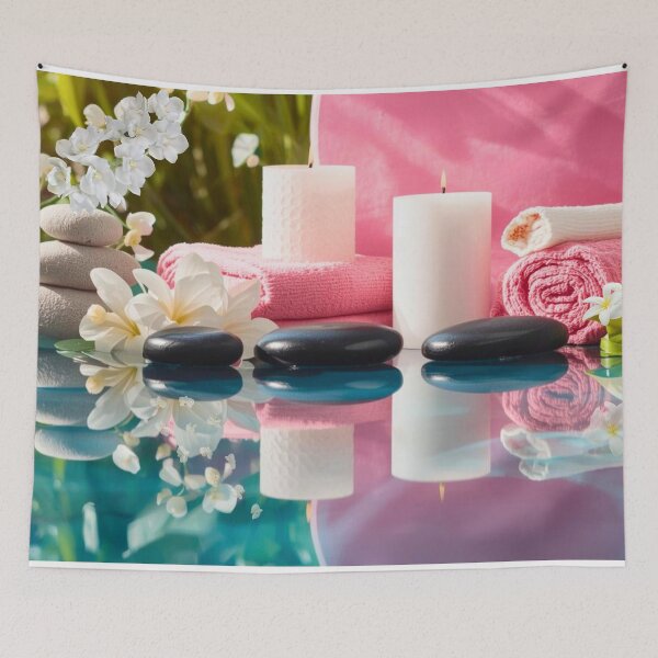 Item preview, Tranquil Spa Setting with Candles designed and sold by Modern-Tropical.
