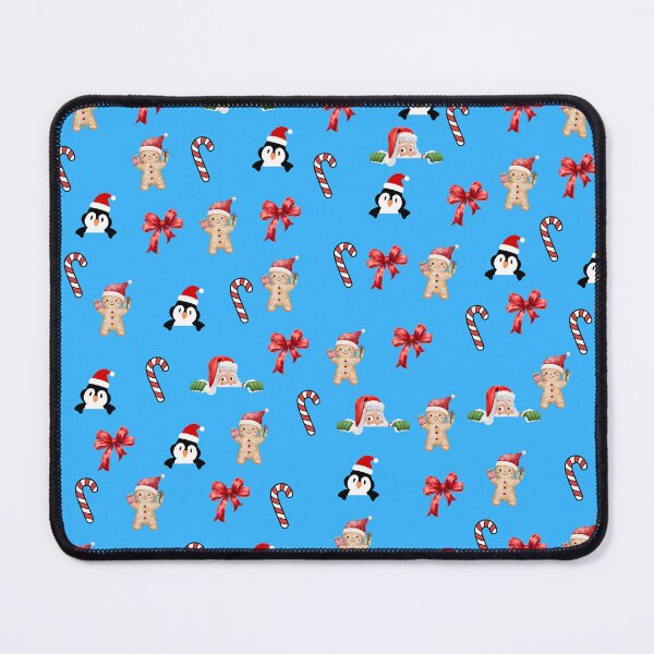 Item preview, Cute Christmas Pattern with Gingerbread, Penguins & Santa Faces designed and sold by ChicLilyShop.